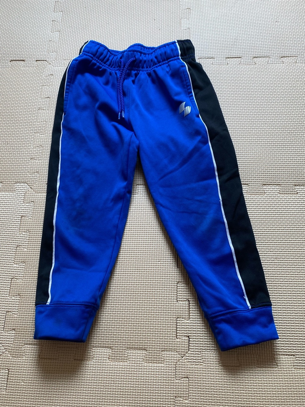 Place Sport Kids Blue Athletic Jogger Pants with Black Side Panels Size S